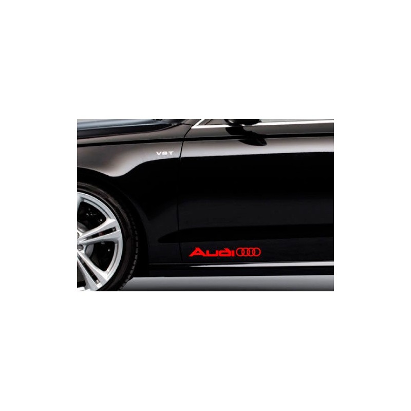 2X AUDI STICKER logo rings LARGE car side decals 150CM X 52CM