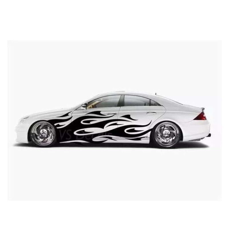 New X2 Side Vinyl Car Side Body Graphics Decal Sticker Flame Color ...